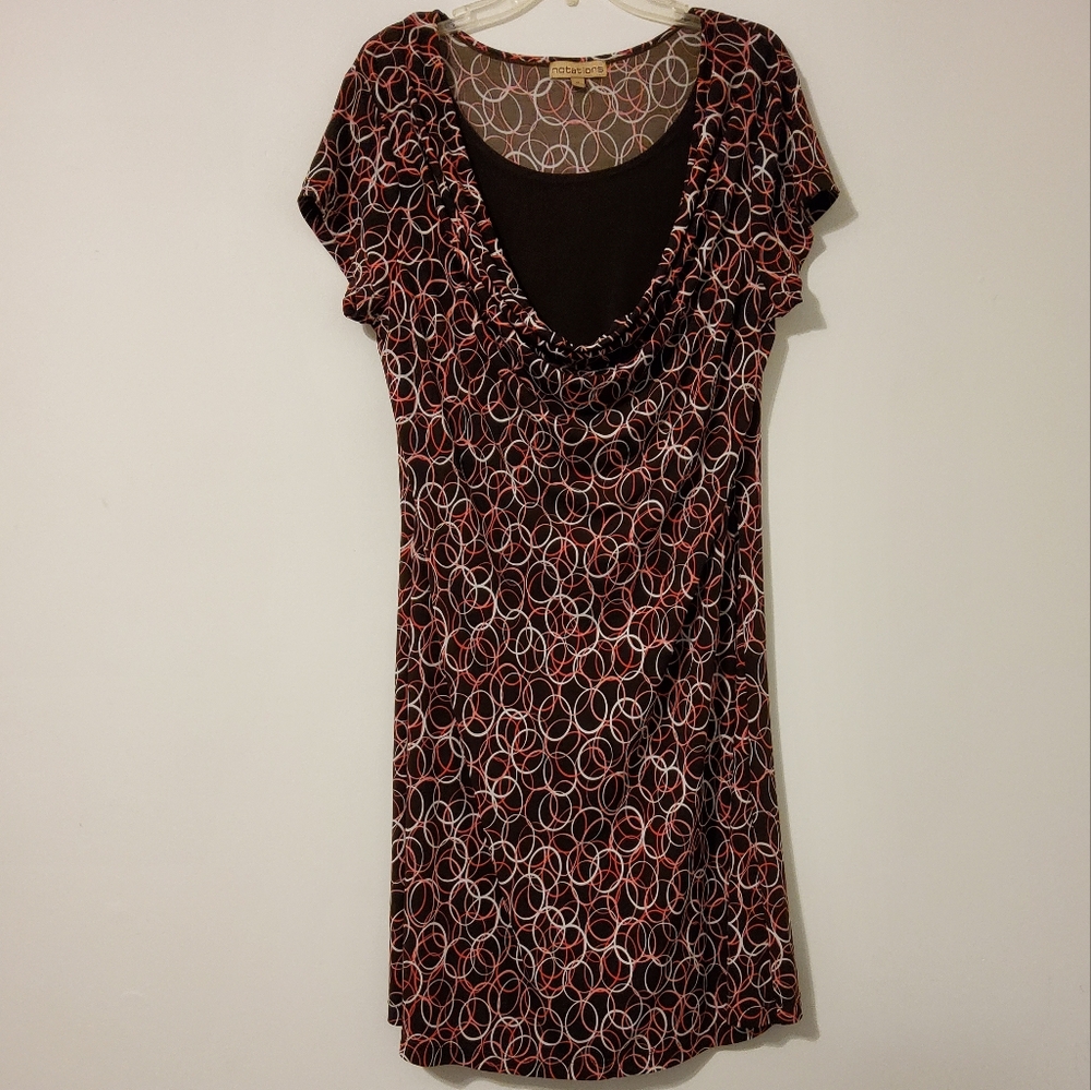 Notations Stretch Brown Multi-Colored Geometric P… - image 1